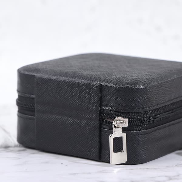 Smycken Organizer Display Smycken Case Bärbar Smyckeskrin Lea - hög kvalitet