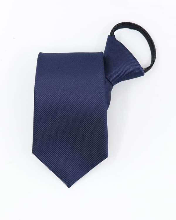 Sorte slips til mænd, forhåndsbundet justerbart lynlåsslips, 3,15\" ensfarvet herreslips dimissionsgaver marineblå - Navy Blue