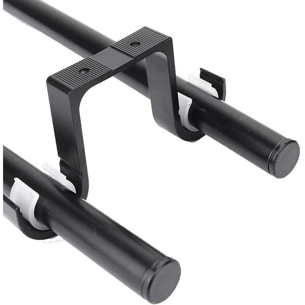 2 stk. serie dobbelt gardinstangbeslag sort aluminiumslegering loftmontering
