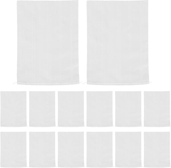 20 stk kraftige hvite polypropylen flomkontroll sandsekker 40x62 cm