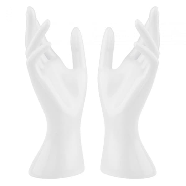 Displayhånd til kvinder til ringfotografering - 1 par (FMY) Hvid White