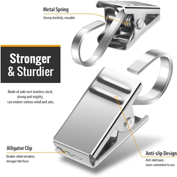 50 kpl Verhokoukku Rem Clip Verhokoukku Clipit Ripustukseen Hopea Silver 50 Pcs-50 Pcs