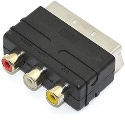 3RCA til SCART-adapter AV-kabelkonverter, SCART Euro-stik-FA-