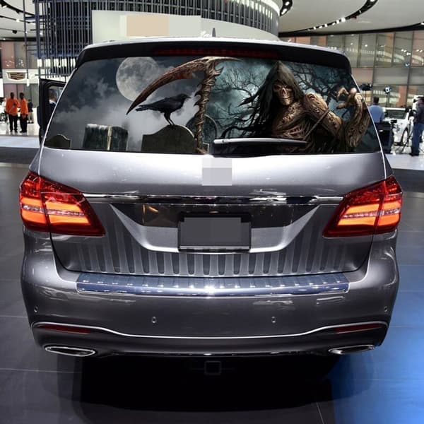 147x46cm Car Rear Window Graphic Color Sticker Graveyard