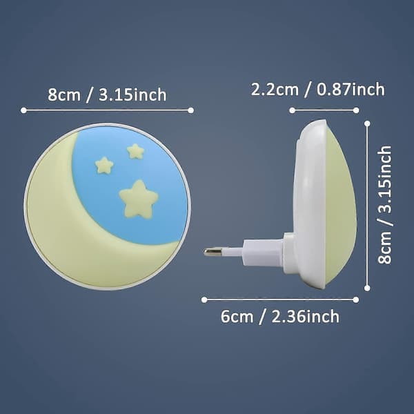 Night Light for Children Power Outlet [2-pack] With Dusk Sensor Small LED Quranic Wall Lamp (ShiKai)