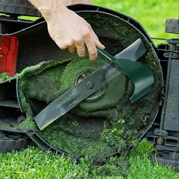 Mower Deck Scraper with Ergonomic Long Handle Lawn Mower Maintenance Cleaning Tool for Gardening Green Grön