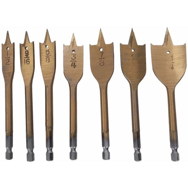 Premium Spade Drills, Tool Kit, 7 Pcs Flat Spade Drills, Metric Palette