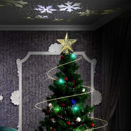 Juletre-topphatt, opplyst stjernetopphatt, brukes til jul