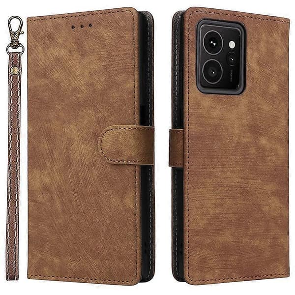 Kompatibelt plånboksfodral för HMD Skyline RFID PU-läderfodral Ställ [DB] Brun Brown
