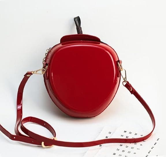 Æbleformet skuldertaske Crossbody PU læder håndtaske -