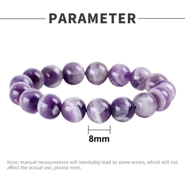 Elastisk armbånd i blandede lilla ædelsten på 8 mm KLB