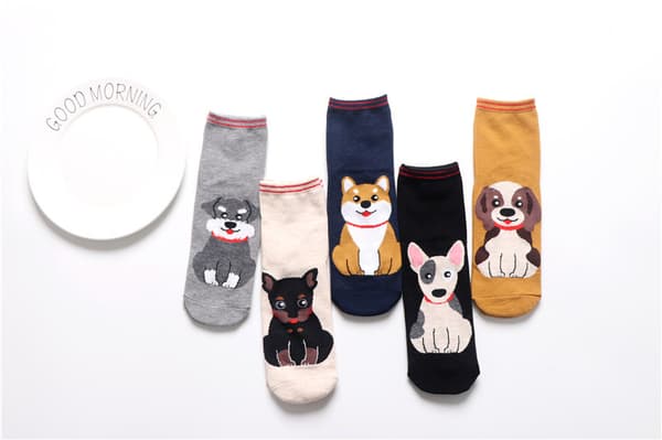 Damestrømper Bomuld Tegneserie Mid-calf Sokker - Måne Farverig Kat Model