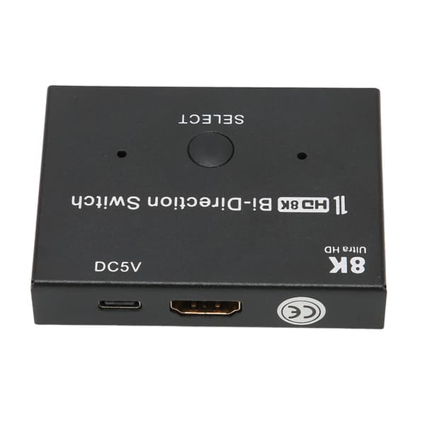HD Multimedia Interface Switch 48 Gbps 2x1/1x2 Bidirectional Splitter Supports 8K 60Hz/30Hz 4K 120Hz/60Hz