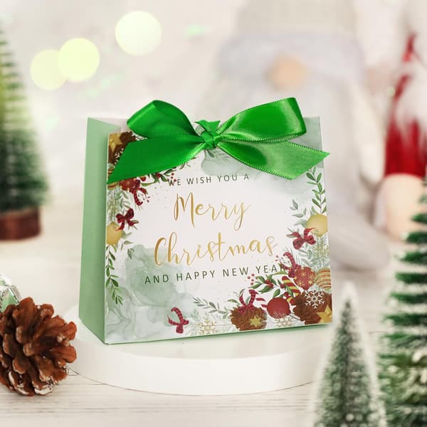 20-pack Christmas Gift Boxes Cardboard Ribbons, Small Christmas Gift Boxes, Gift Bags for Children