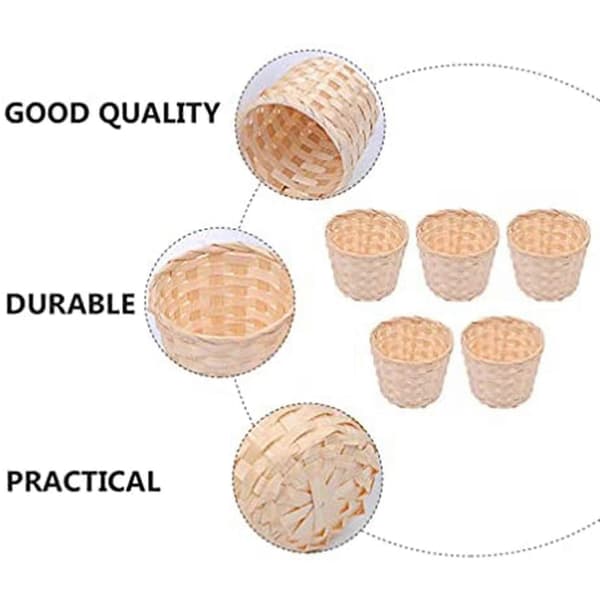 5 st Mini Woven Baskets Without Handles For Party Gifts Crafts Decoration Suitable For Various Occasions