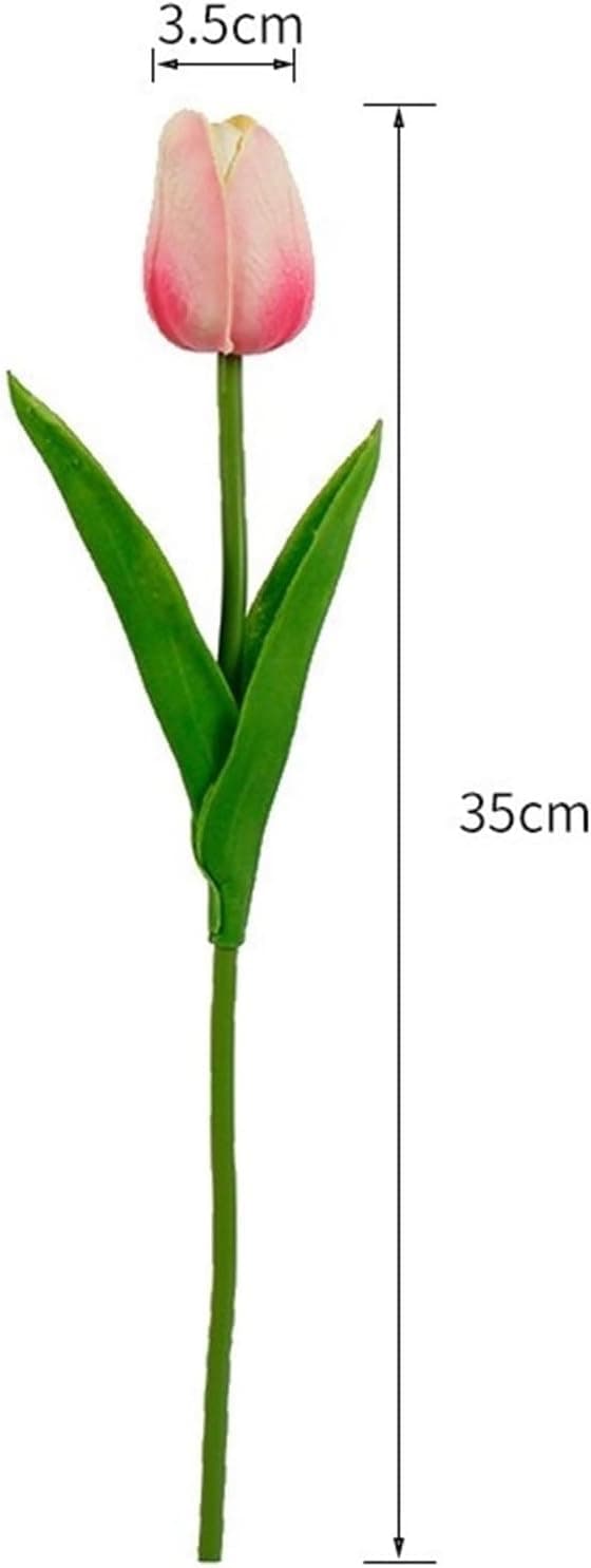 10-päinen kodinsisustus Mini Tulppaani Real Touch tekokukkakimput (Väri: Samppanja, Koko: 35CM)