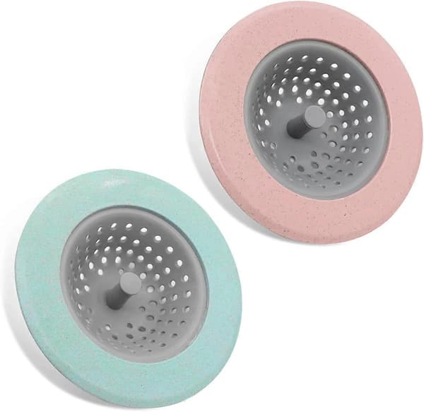 2-pak vaskesi, silikone måttesil til vask, afløbsskærm vaskekurv til vask (Pink+Grøn) [db]