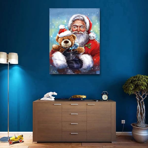 5D Diamantmaling Julemanden og bjørnedragt, DIY Diamantmaling