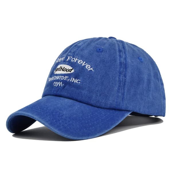 Retro Small Letter Embroidered Cap Embroidered Patch Peaked Cap Washed Distressed Sun Hat Cap Cb3908LakeWaterGreenColor Adjustable
