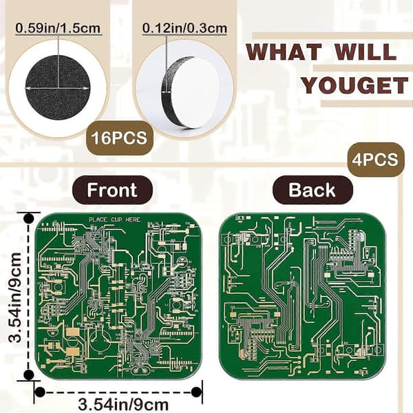 4 stk. printplade-underlag til drikkevarer PCB-underlag Immersion Gold printplade PCB-design (FMY)