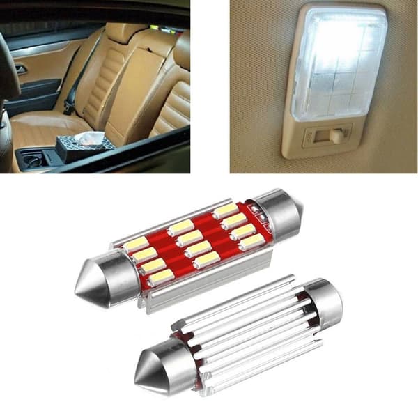 2 kpl 12V LED-auton sisätilan kattokupu lukulamppu