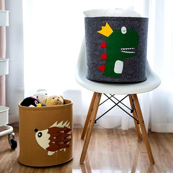 Felt Storage Basket, Kids Felt Basket, Foldable Felt Storage Basket