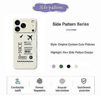 Compatible Case for iPhone 17 Pro, Boarding Pass Pattern, Print, Straight Edge, TPU Phone Back Cover (Green)