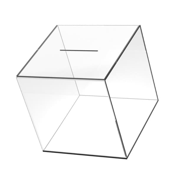 12cm Spargris Akryl Transparent Dammtät Kub Pengaboxar Förvaring Spargris