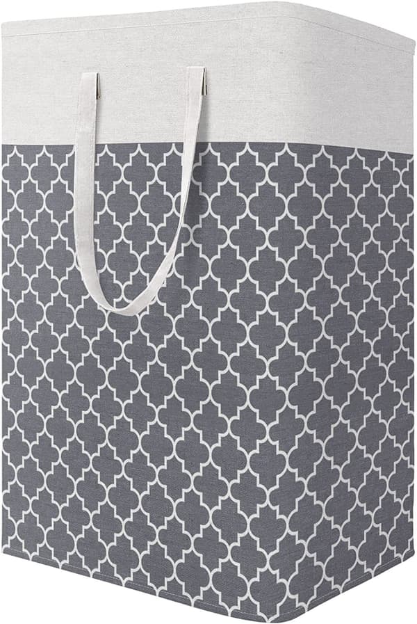 Laundry Basket 72l Foldable Waterproof Fabric With Large Capacity Grey, 40x30x60cm(Flowers)-FA-