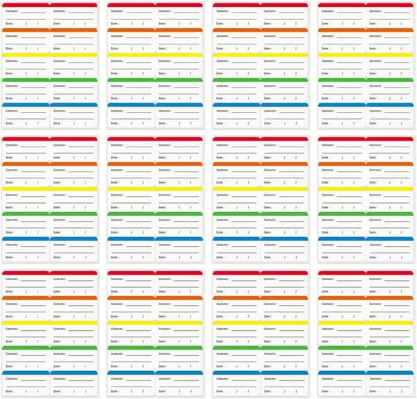 Avtagbara frysetiketter, skrivbara matdatumklistermärken, 300 st, för behållare