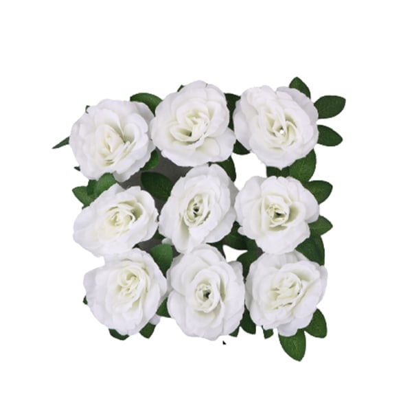 9 stk. stof smuk kunstig blomst til bryllupsdekoration