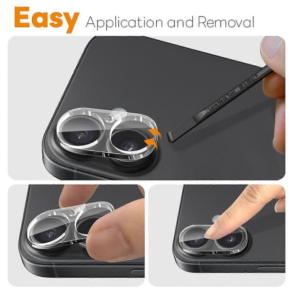 NORTHJO 2-pack Camera Protector for iPhone 17, Tempered Glass, Clear Lens Film, 3D Full Coverage