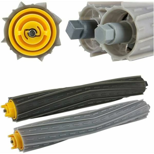 Extraction roller kit compatible with ROOMBA 800 and 900. Central rubber brush package. Quality assured spare parts.
