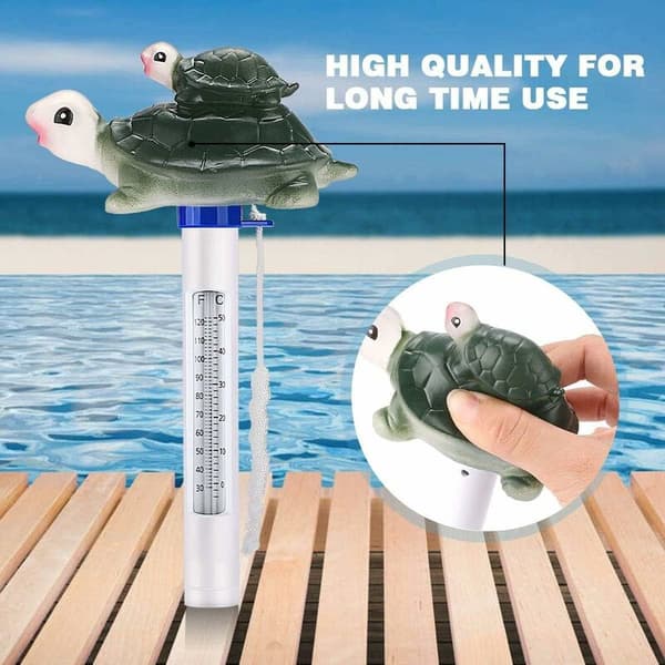 Flydende pooltermometer med snor, flydende stødabsorberende pooltermometer med snor