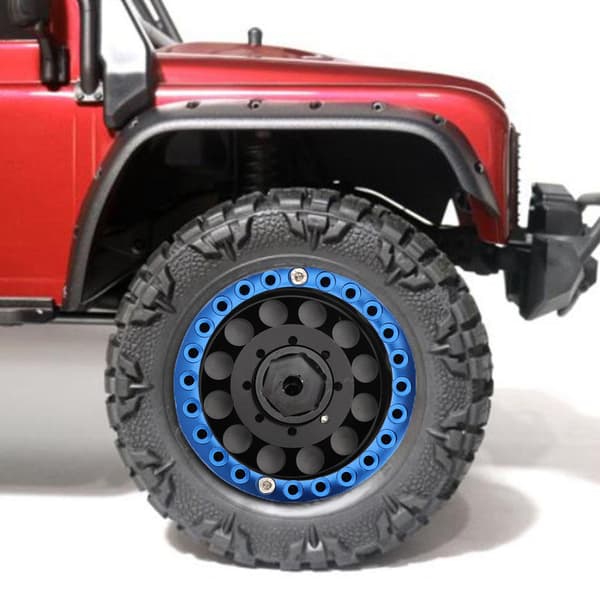 4 stk. 1,9 tommer aluminium Beadlock fælge nav til SCX10 1/10 RC bæltebil (sort blå)