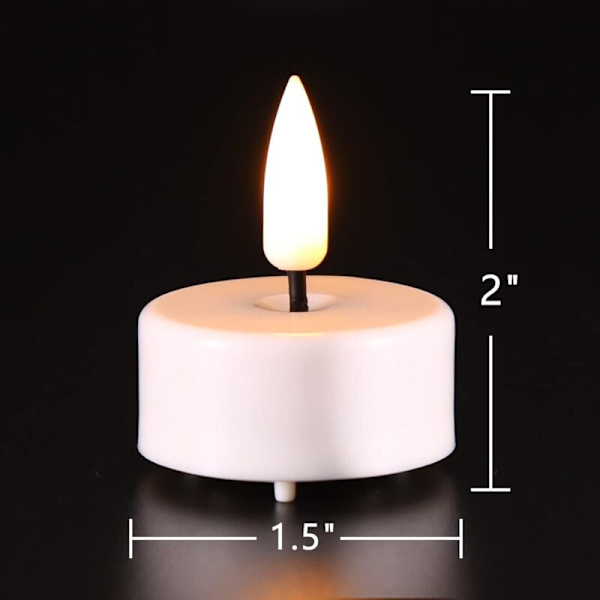 Flickering LED Tealights with Timer, 12-Pack White Battery Candles for Home Decor