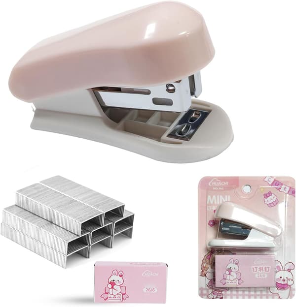 Mini Stapler and Staples with 400 Standard 26/6 Staples, Easy Portable, 2-25 Sheet Capacity, Cute Stapler Gift