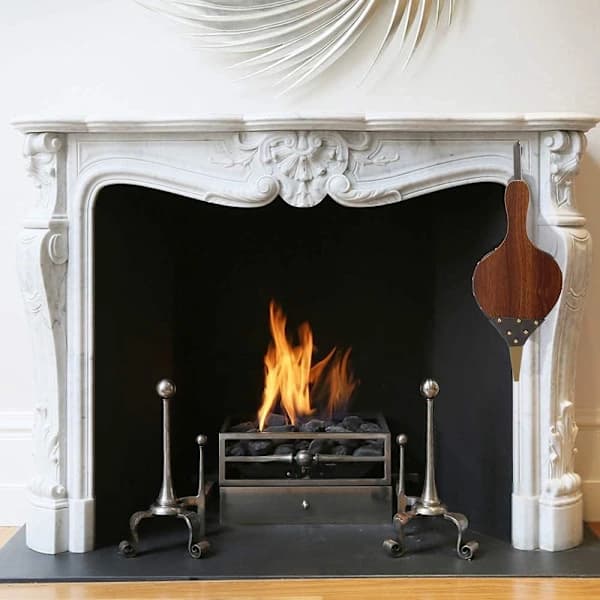 Fireplace Bellows, BBQ Fan, Chimney Bellows, with Cord (Brown)