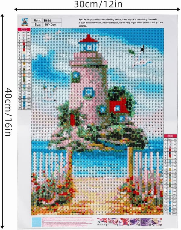 Diamantmalingssæt til voksne, 12 x 16 tommer DIY Mal efter nummer