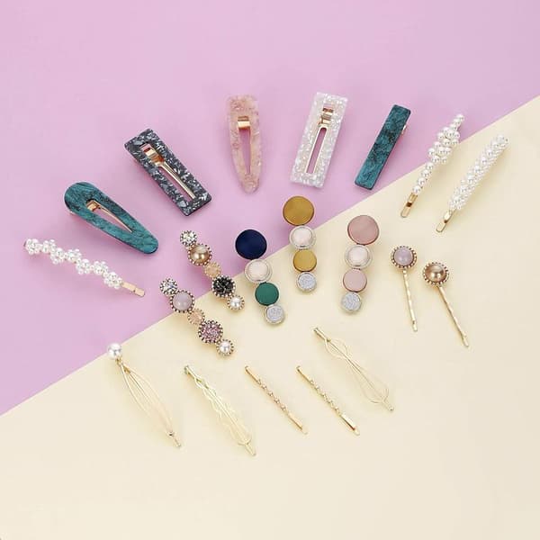 20 stk. Macaron Perle Akryl Resin Mode Hårklemmer Sæt, Søde Hårnåle Hårspænder, Boho Fancy Hårnåle Tilbehør