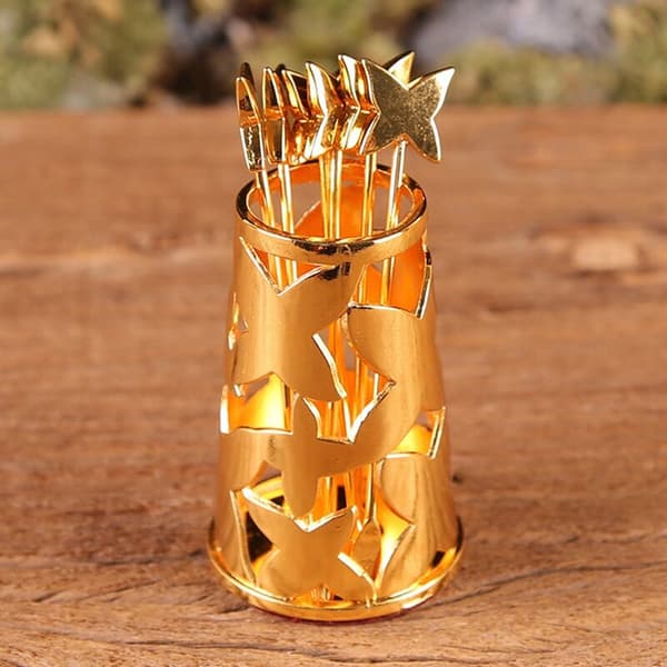 European style kitchen decorations creative metal hollow carved storage buckets glass storage boxes spoon set