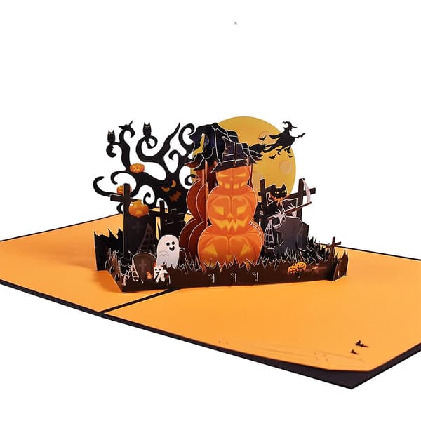2025 New Year's Halloween Pumpkin Greeting Card 3D Three-Dimensional Holiday Blessing
