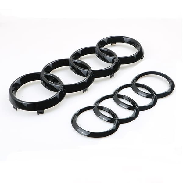 2 Audi lysende sorte front- og bagemblemer A1 A3 A4 A5 273MM 1-FA-