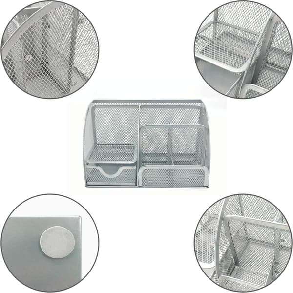 Mesh Division Skrivebordsopbevaringsstativ Skrivebords Penneholder Opbevaringsramme Stu