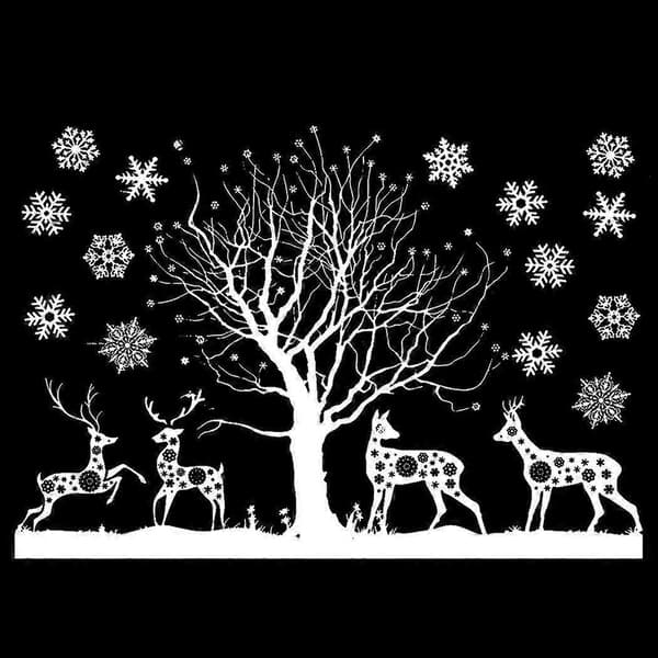 Reusable Christmas Window Decals, Christmas Decorations Stickers Christmas Wall Decal Christmas Window Decals PVC Removable Window Decor