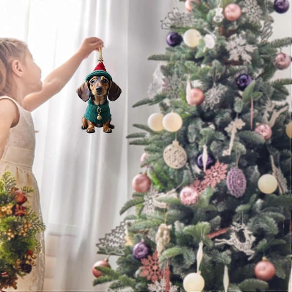 Gravhund Julepynt Juletræsdekoration til hjem og bil