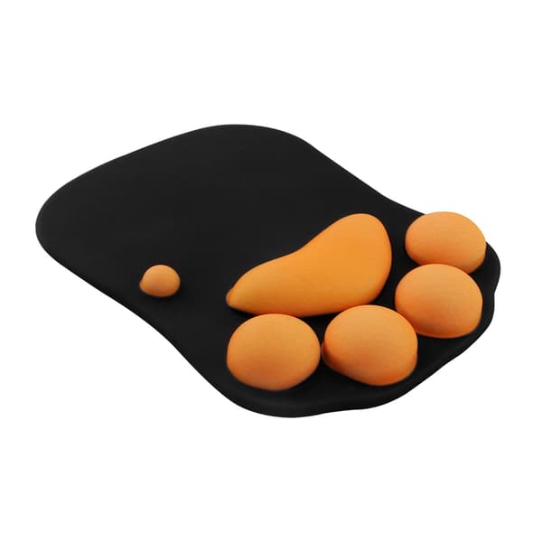 Musematte med katt og håndleddsstøtte, ergonomisk bærbar musematte (svart)