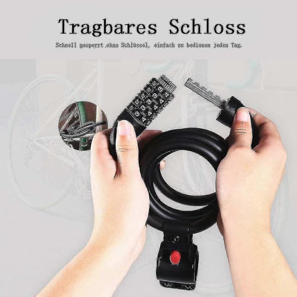 Bike Cable Lock, Code Lock, 1.2 Meter High Hardness Steel Cable Password