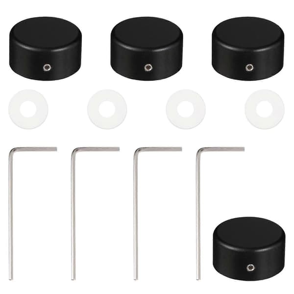 4 Set Pedal Footswitch Toppers med Skruvar Pads Effektor Skyddsknapp