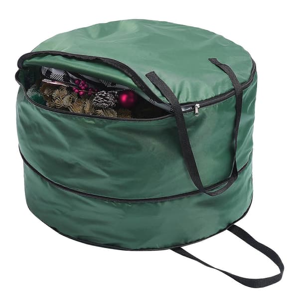 Wreath Storage Bag Lightweight Durable Nylon Waterproof Tear-Resistant Portable Double Zippers